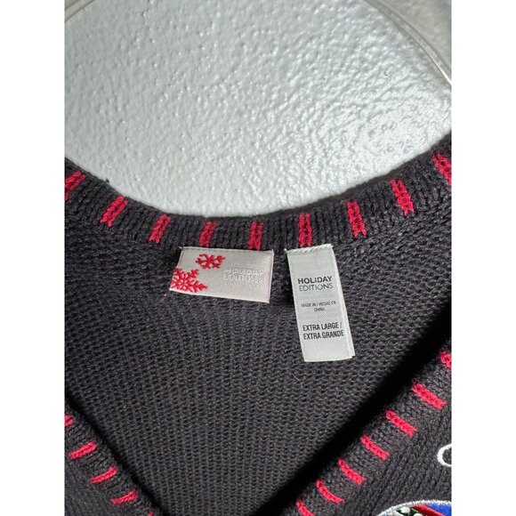 Holiday Editions Women XLarge black Christmas Sweater Vest - Picture 2 of 15